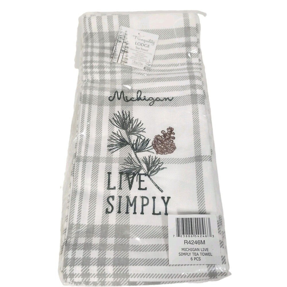 NEW Kay Dee Designs Michigan Live Simply Tea Towels Set Of 6 Cabincore Lodge